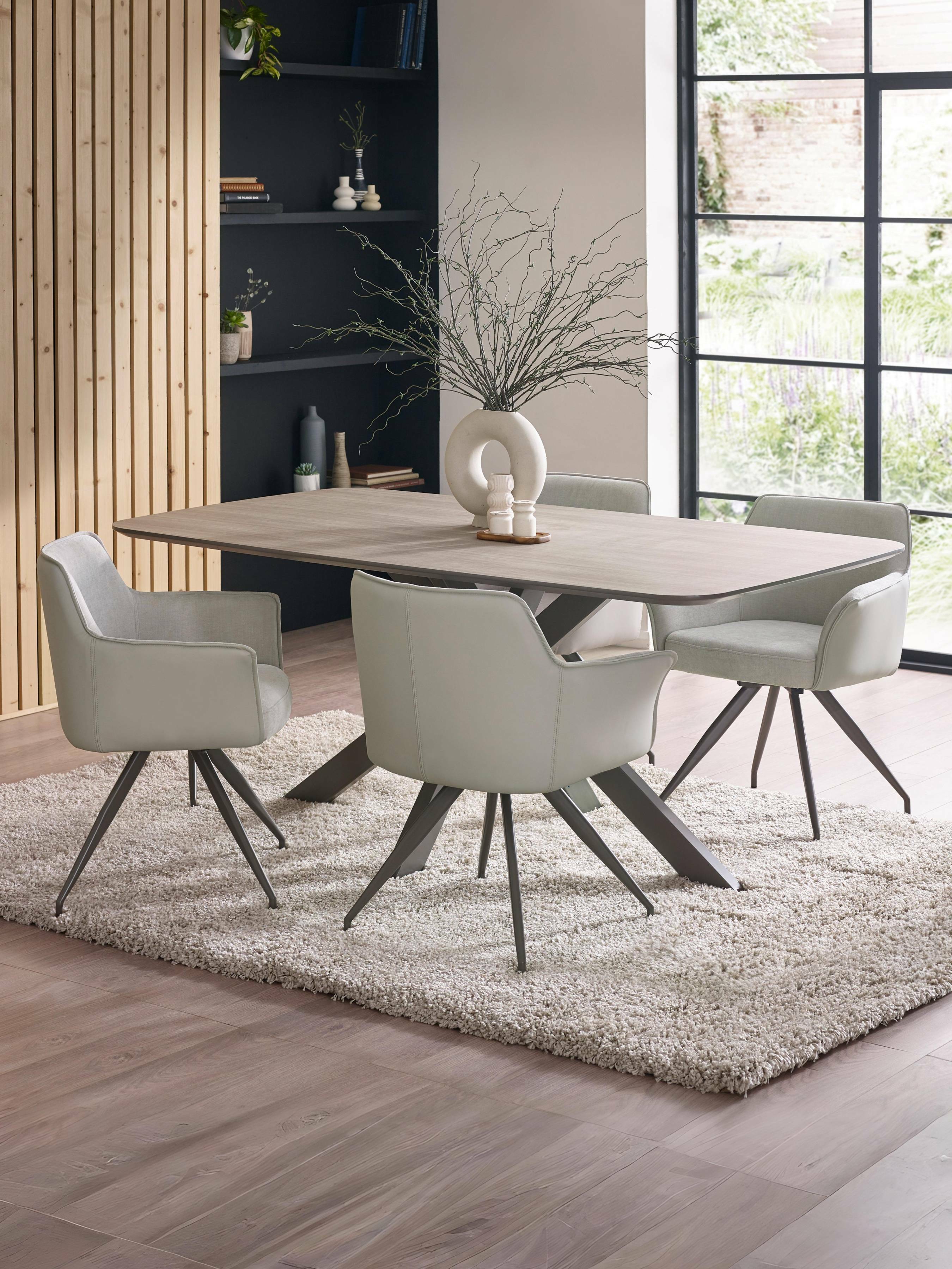 Beauly Taupe Oak Wood Rectangule Dining Table | 4-6 Seater